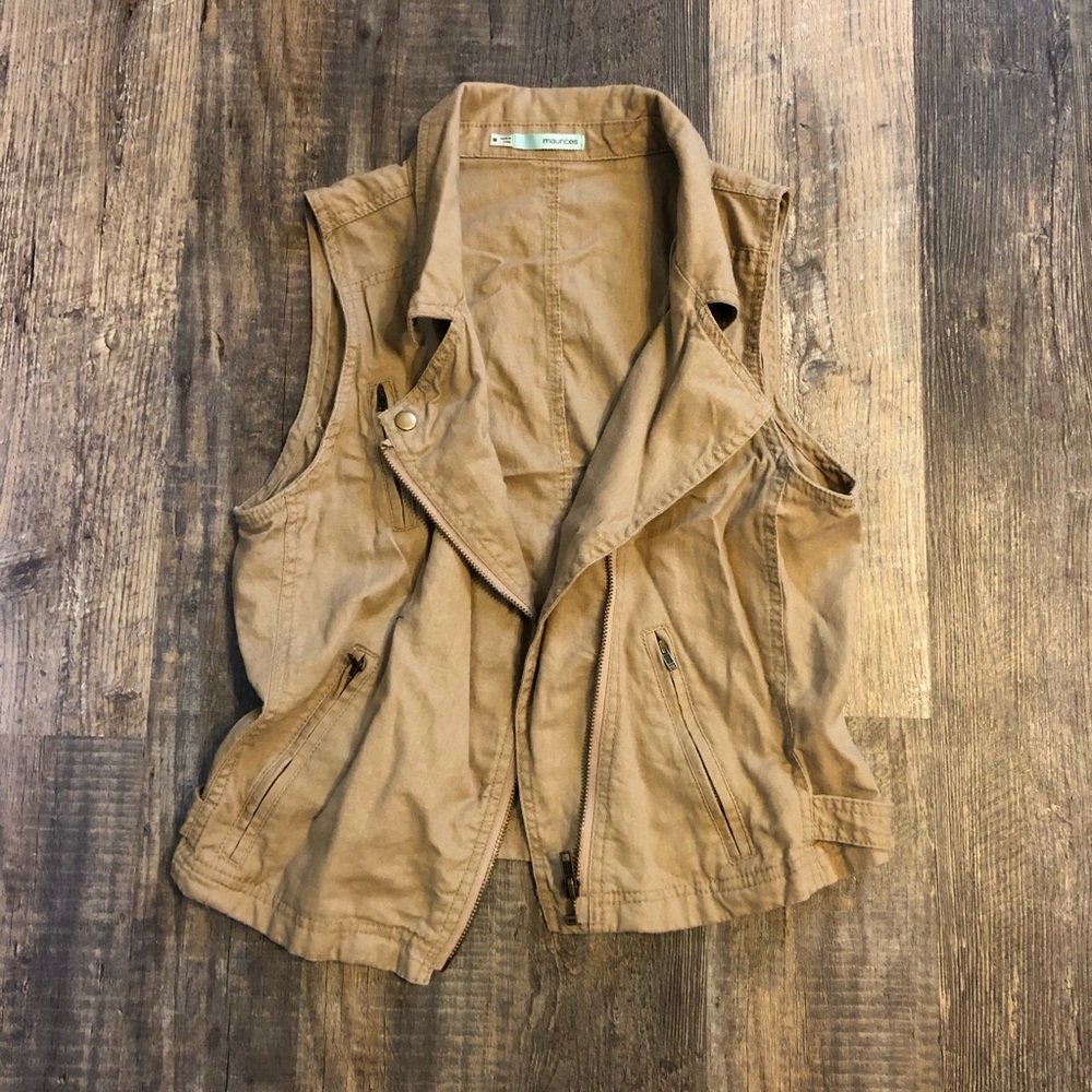 Maurices tan moto vest